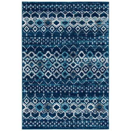 Safavieh 6 ft. 7 in. x 9 ft. 2 in. Amsterdam Southwestern Rectangle Power Loomed Rug - Navy & Beige AMS108N -7